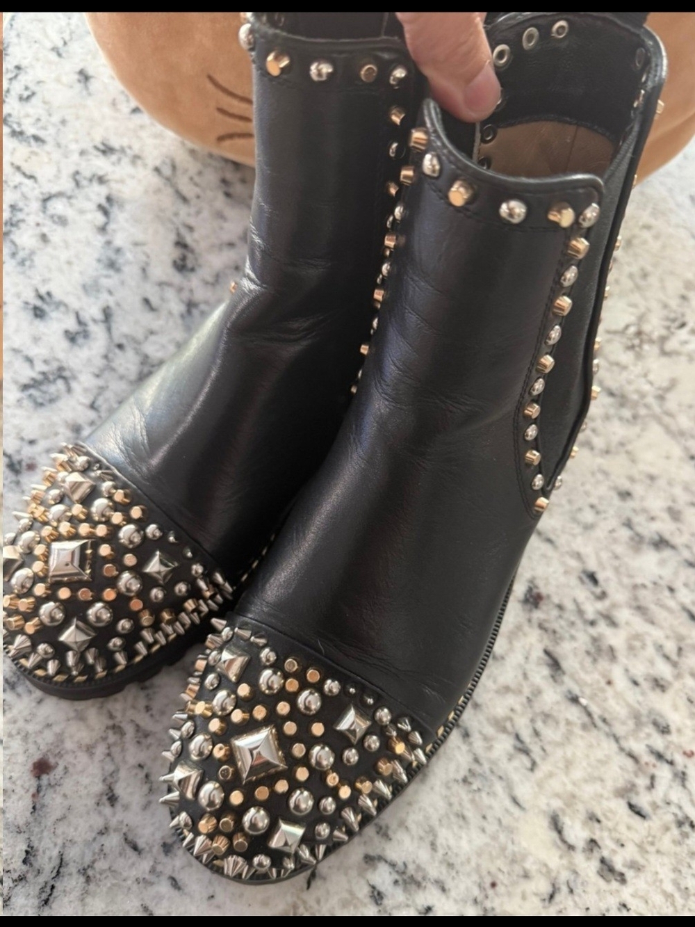 Christian Louboutin Studded Boots Size 6.5 or 37